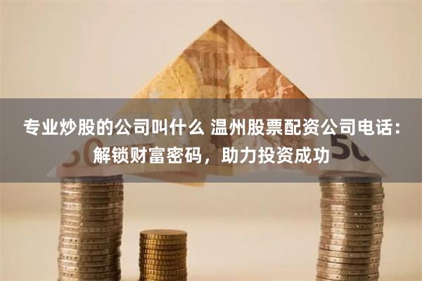 专业炒股的公司叫什么 温州股票配资公司电话:解锁财富密码,助力投资成功